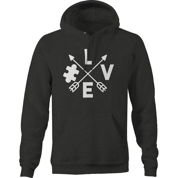 Love Arrows Puzzle Piece Autism Hoodie Autism Awareness Love Someone With A Disability Pullover Sweatshirt